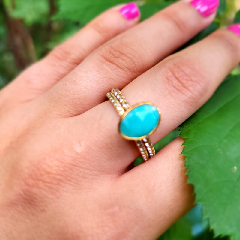 Amazonit-Silberringe