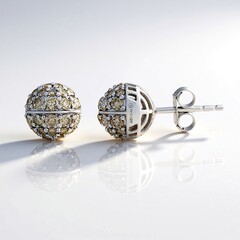 Pendientes en plata con Diamante champán I2