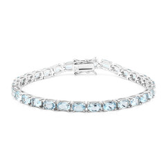 Brazalete en plata con Topacio azul cielo