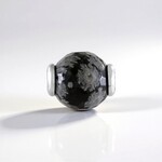 Ciondolo in argento con Ossidiana Fiocco di Neve (MONOSONO COLLECTION)
