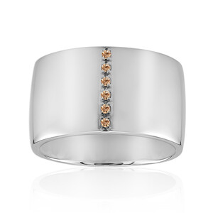 Bague en argent et Diamant rose de France SI1 d'Argyle  (Annette)