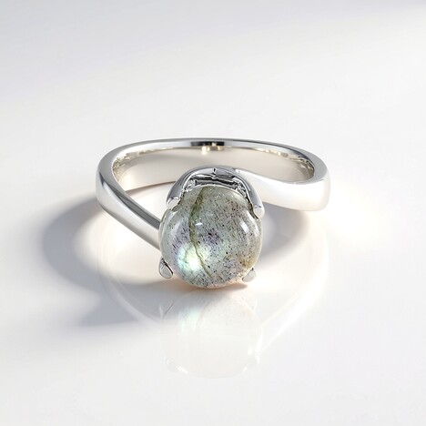 Anello in argento con Labradorite Verde Maniry (KM by Juwelo)