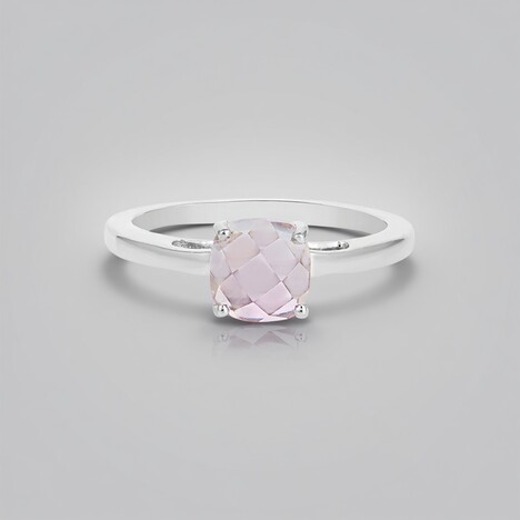 Bague en argent et Améthyste Rose de France