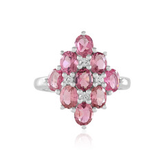 Zilveren ring met Braziliaanse roze toermalijnen