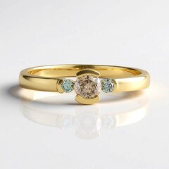 Anello in argento con Diamante Champagne I2