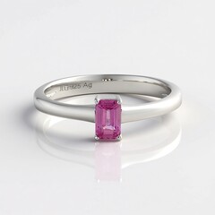 Anello in argento con Zaffiro Rosa