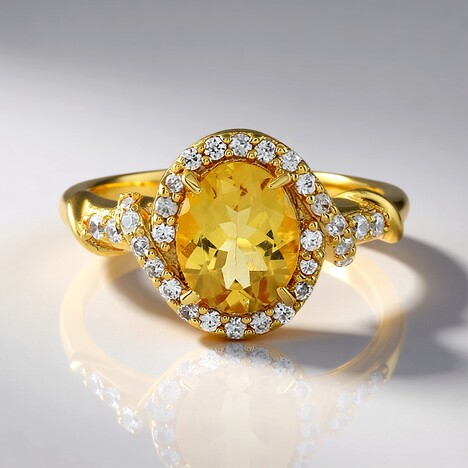 Anello in argento con Berillo Giallo