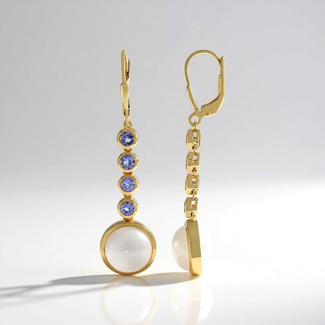 Orecchini in argento con Pietra di Luna Bianca (KM by Juwelo)
