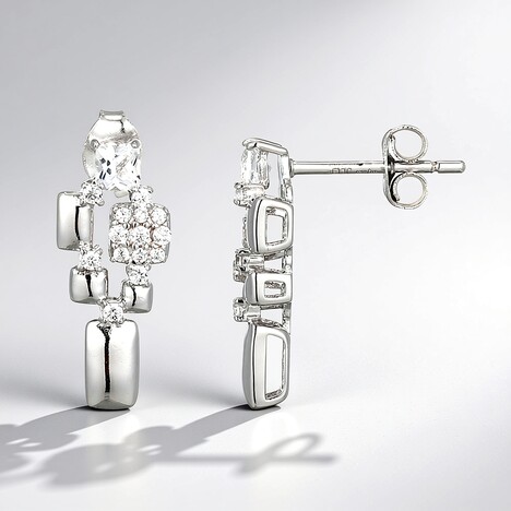 Orecchini in argento con Topazio Bianco (Adela Silber)