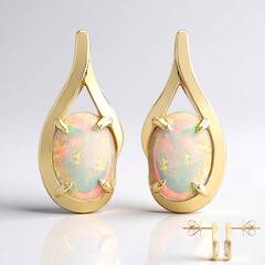 Boucles d'oreilles en or et Opale de Mintabie