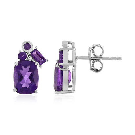 Boucles d'oreilles en argent et Améthyste