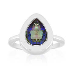 Zilveren ring met een blauwe mystieke kwarts