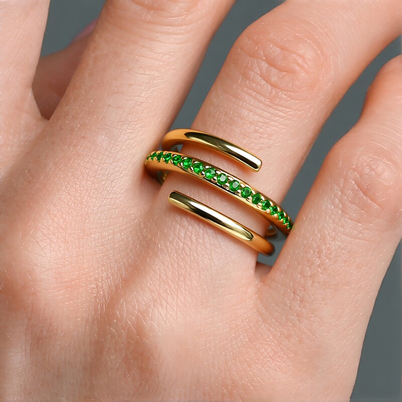 Anello in argento con Diopside Russo