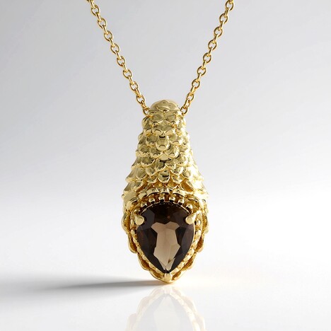 Collana in argento con Quarzo Fumè
