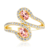 Bague en argent et Tourmaline rose du Nigéria