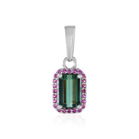 Ciondolo in argento con Tormalina Verde di Benedito (Adela Silber)