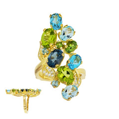 Zilveren ring met peridoots (Dallas Prince Designs)