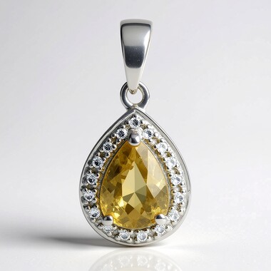 Cuprian Tourmaline Silver Pendant