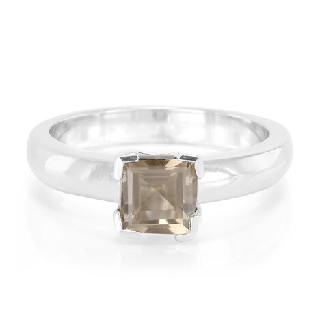 Anello in argento con Quarzo Fumè