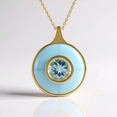 Collana in argento con Calcedonio Blu (KM by Juwelo)