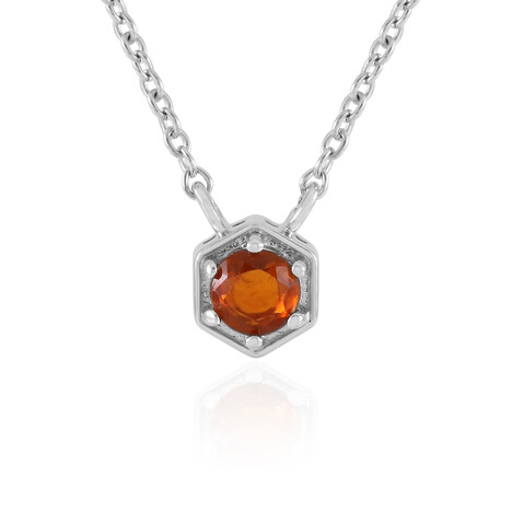Oranger Kyanit-Silbercollier