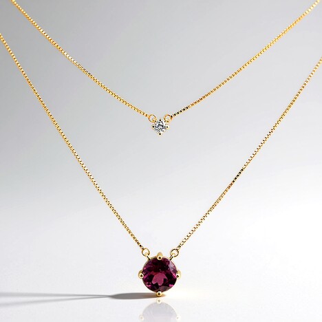 Collana in oro con Granato Magenta (de Melo Gold)