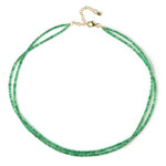 Zilveren halsketting met Zambia-smaragdstenen