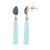 Kolczyki ze srebra pozłacanego - Chalcedon Aqua  (KM by Juwelo)