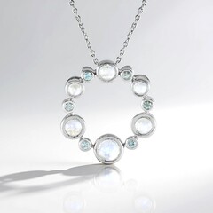 Collana in argento con Pietra di Luna Blu