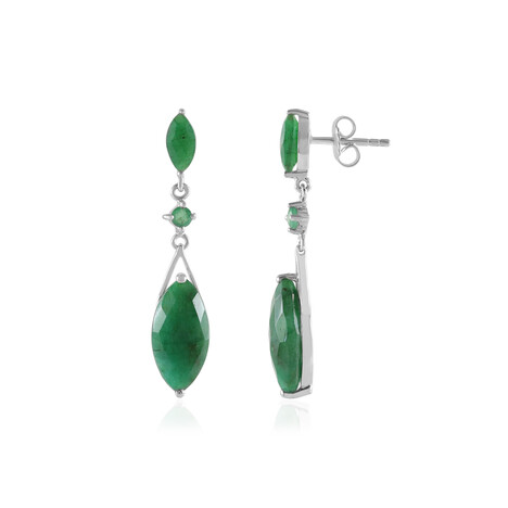 Smaragdfarbener Beryll-Silberohrringe