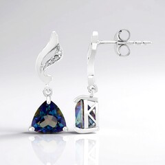 Orecchini in argento con Quarzo Mistico Blu