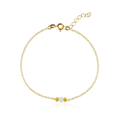 Weiße Süßwasserzuchtperlen-Silberarmband (Joias do Paraíso)