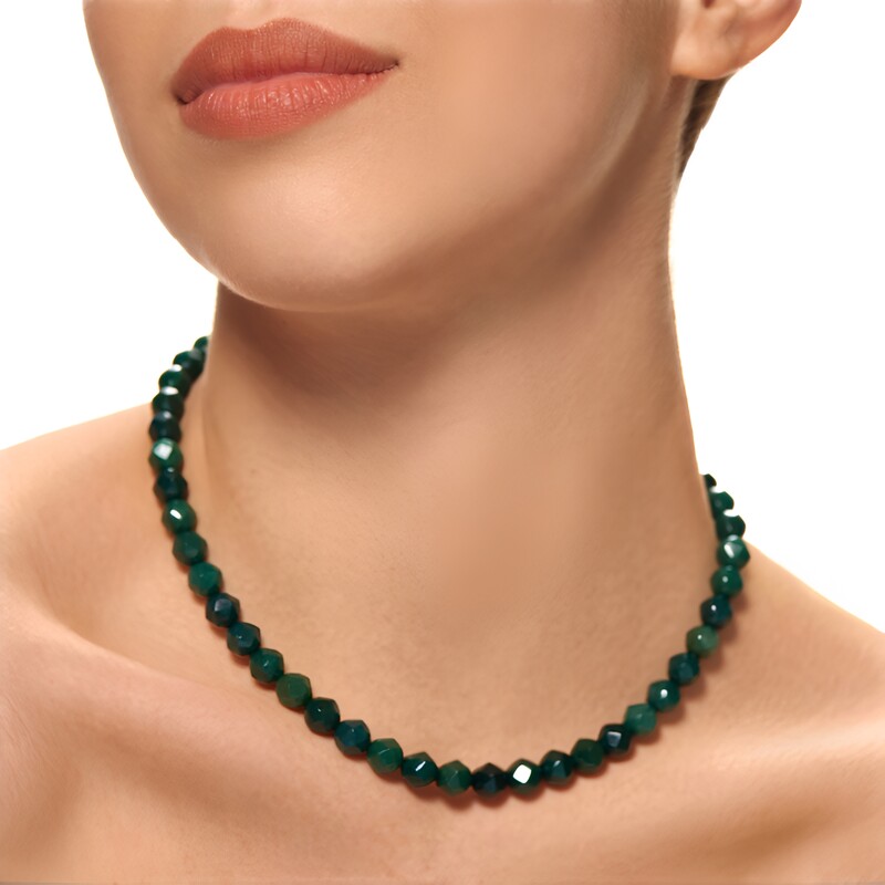 Collar en plata con Ágata de musgo