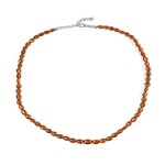 Hessonit-Granat-Silberhalskette