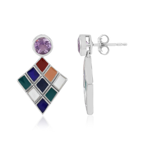 Pendientes en plata con Amatista Rosa de Francia (SAELOCANA)
