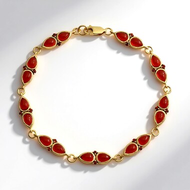 Carnelian Silver Bracelet (KM by Juwelo)