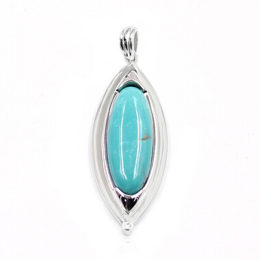 Ciondolo in argento con Turchese della Miniera 8 (Anne Bever)