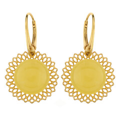 Zilveren oorbellen met mistige Baltische barnstenen