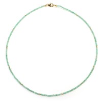 Zilveren halsketting met Braziliaanse smaragden
