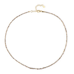 Zilveren halsketting met Champagne Diamanten