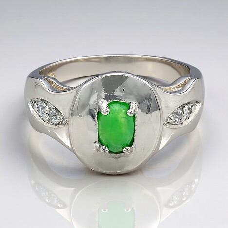 Anello in argento con Crisoprasio Imperiale