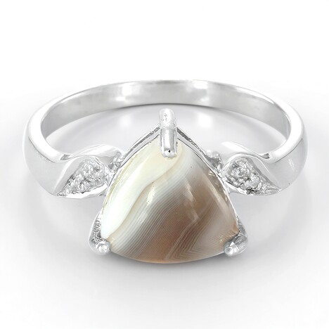 Anello in argento con Agata Botswana