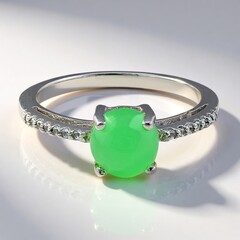 Anello in argento con Crisoprasio Imperiale