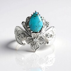Anello in argento con Turchese Kingman Mohave Blu