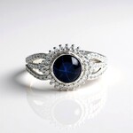 Bague en argent et Saphir étoilé bleu
