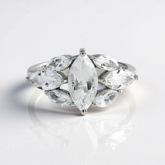 Anello in argento con Topazio Bianco