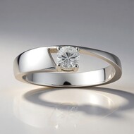 Zilveren ring met een zirkoon (Pallanova)