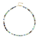 Zilveren halsketting met Gouden Hematieten (Riya)