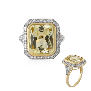 Anello in oro con Kunzite Canarino