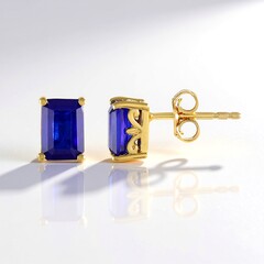 Orecchini in argento con Spinello Cobalto (Gems en Vogue)